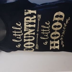 A LITTLE COUNTRY A LITTLE HOOD NEW TANK TOP SIZE M BLK